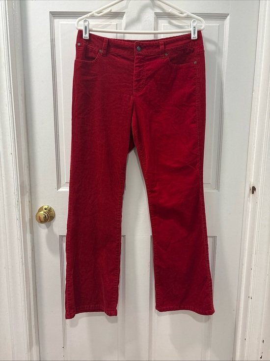 Talbots Pants - Talbots Women’s Corduroy Pants Size 10 Petite Curvy Fit Straight Leg True Red